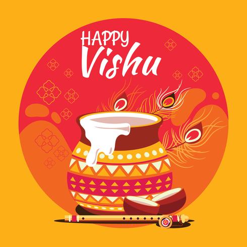 Illustration des indischen Staats Kerala Hindu Festival Vishu vektor