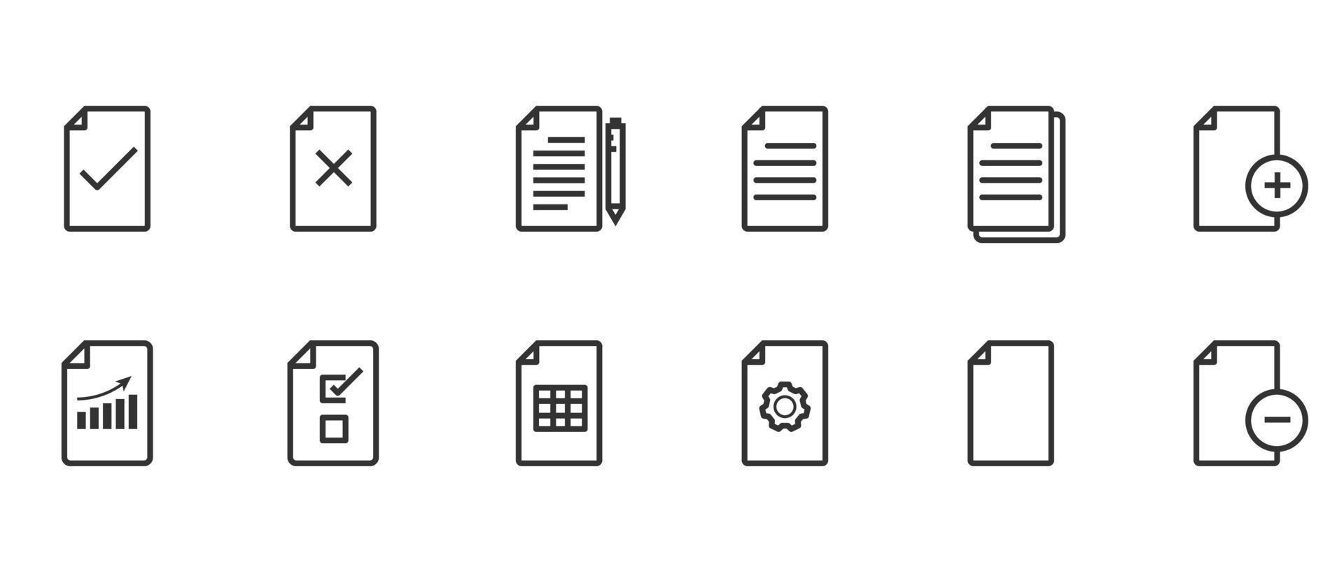 ikon för checklista för affärsdokumentblad. tunna streck enkel grafisk rapport ansökningsformulär. kontur vektor. vektor