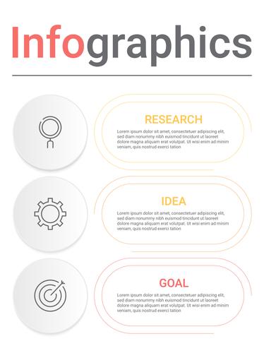 Infographics diagram med 3 steg, alternativ eller processer. Vektor affärsmall för presentation. affärsdata visualisering.