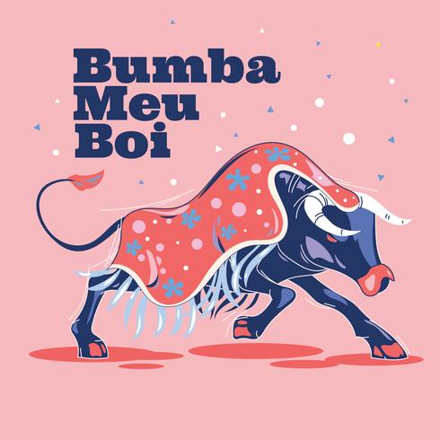 Illustration Bumba Meu Boi oder Hit My Bull vektor