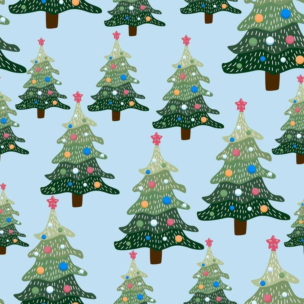 Weihnachtswinterlandschaft. nahtloses Muster und Hintergrund vektor