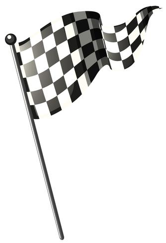 Racing Flagge auf der schwarzen Stange vektor