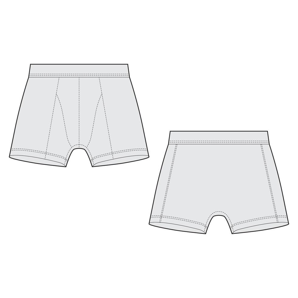 technische skizze boxershorts mann unterwäsche illustration vektor