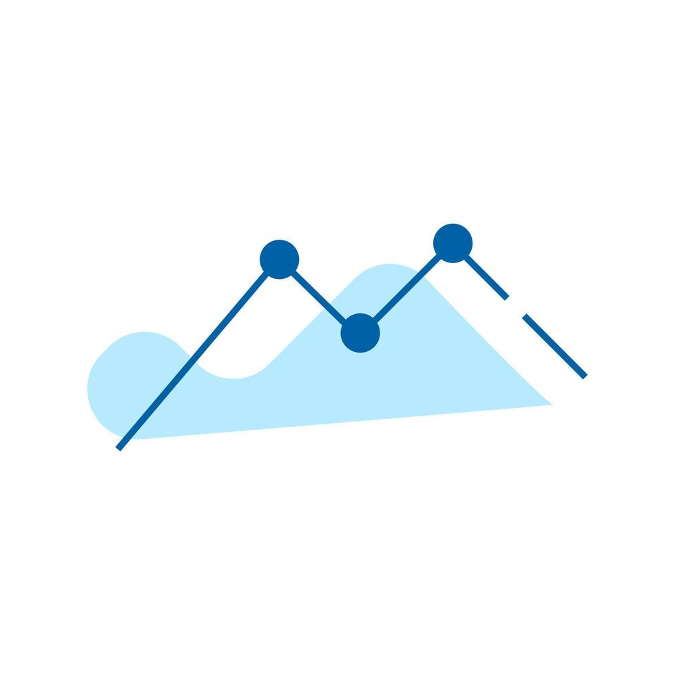 Grafik, Diagrammsymbol. Symbol für Finanzstatistiken. flache Vektorillustration vektor