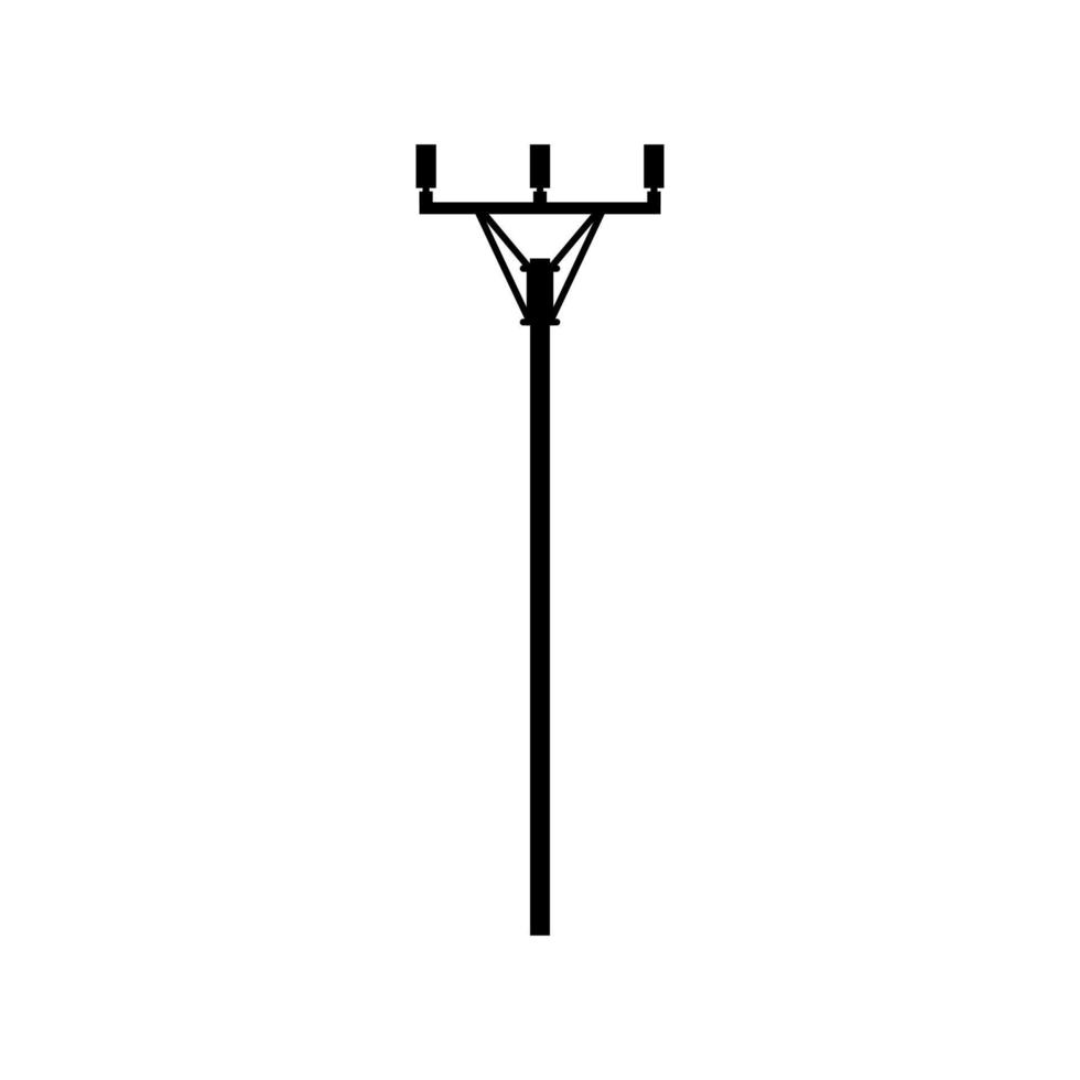 Holz-Stromleitungssymbol. flache Bauweise der Stromleitung. vektor