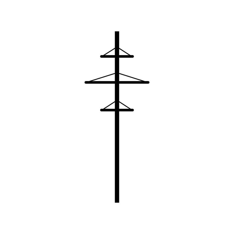 Stromleitungssymbol. flache Bauweise der Stromleitung. elektrischer Hochspannungsmast. vektor