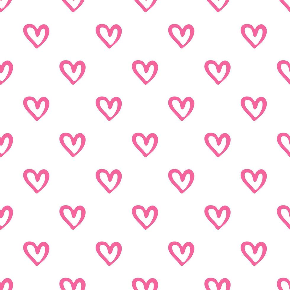 seamless mönster med rosa hjärtan. alla hjärtans dag bakgrund. vektor