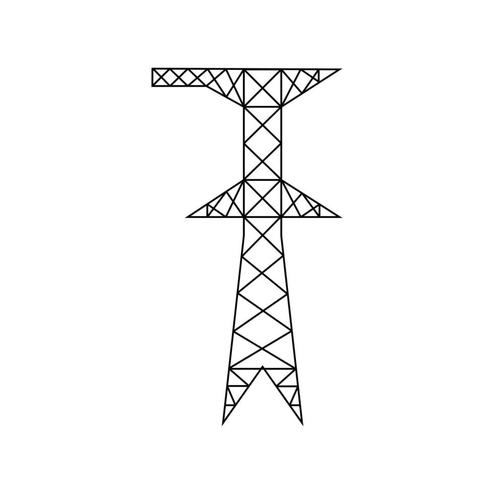 elektrischer Hochspannungsmast. Stromleitungssymbol. Symbol für Stromleitungsturm. vektor