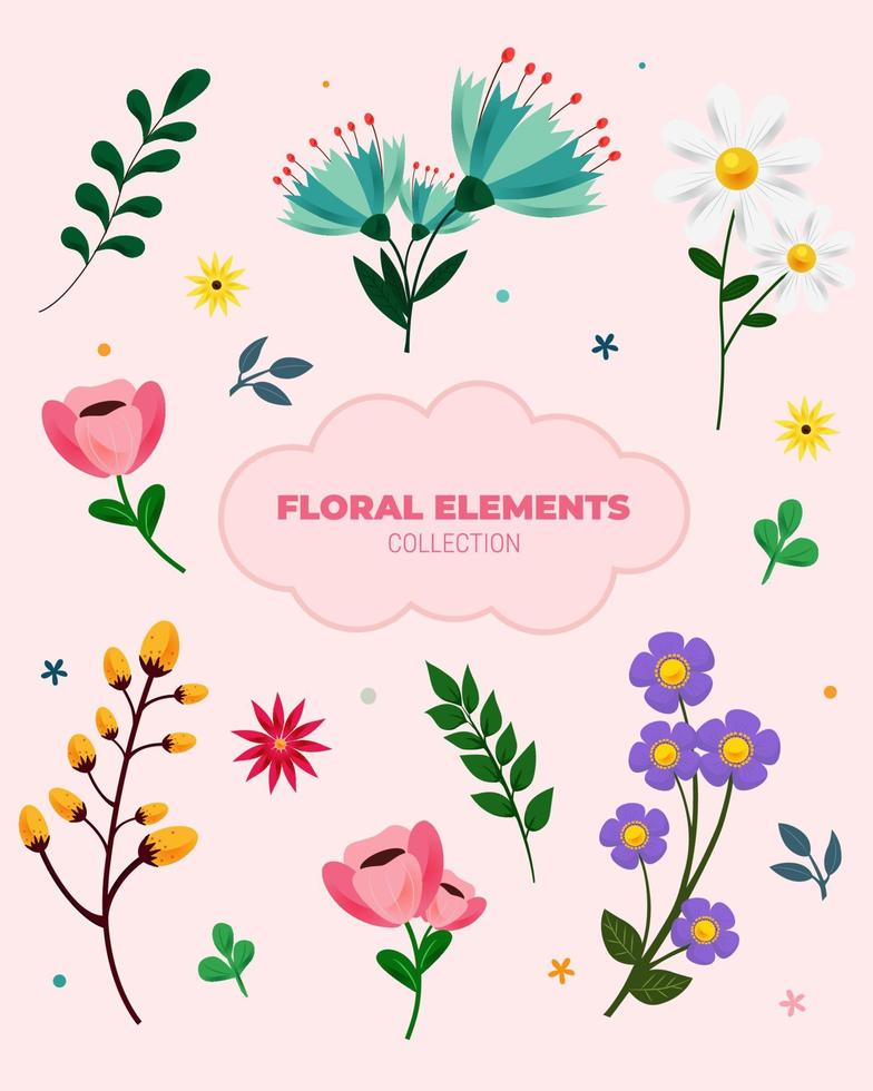 Sammlung von floralen Elementen vektor