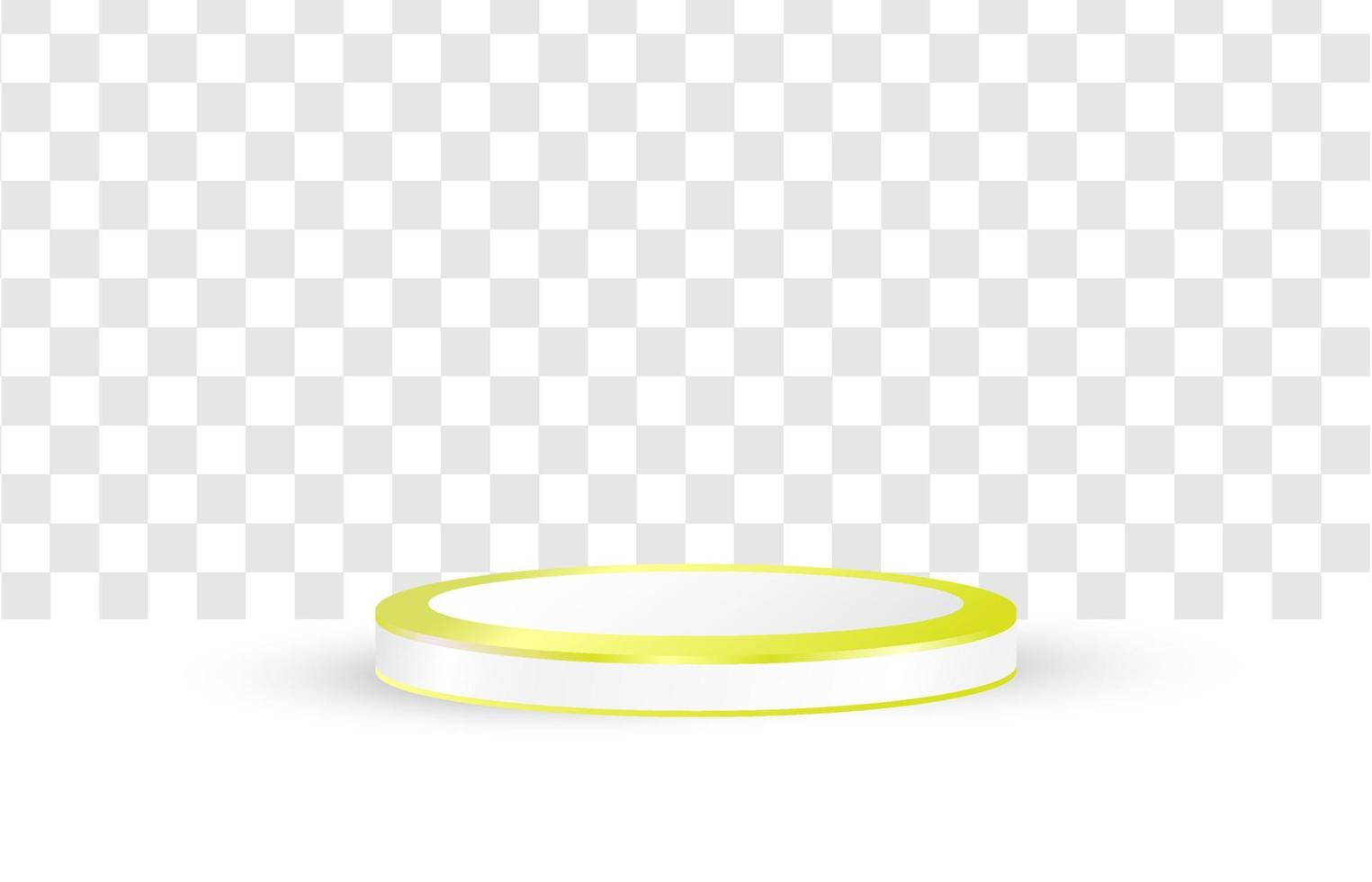 3D-podium vektordesign på transparent vit bakgrund. gul podium textur geometrisk cirkel form. för produktpresentationer och reklammodeller. moderna mallar vektor