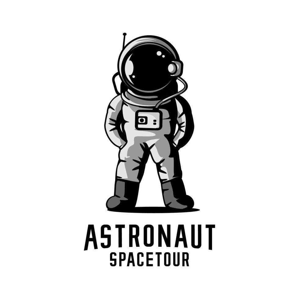 astronaut logotyp illustration vektor, logotyp mall, sport, spel vektor