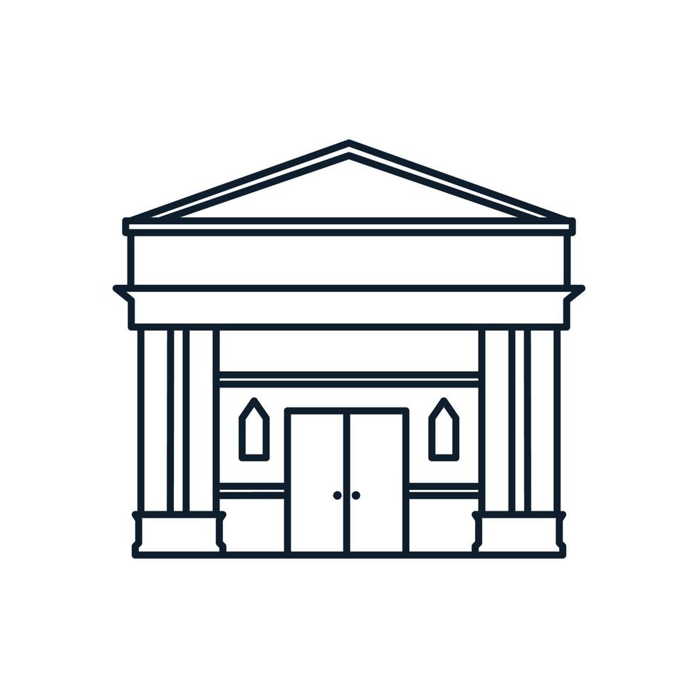 Denkmal Umrisslinie einfaches Logo Symbol Vektor Illustration Design