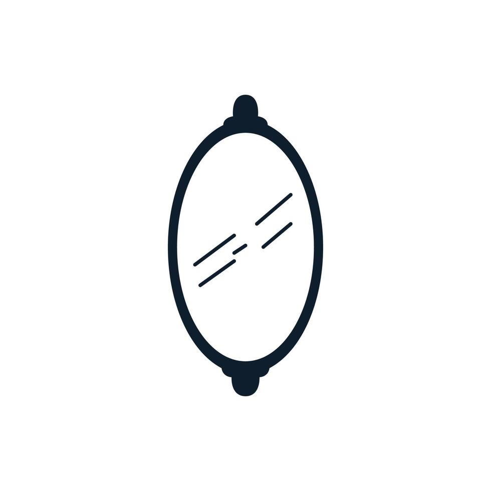klassische Spiegelwand einfache Logo-Vektor-Icon-Design-Illustration vektor