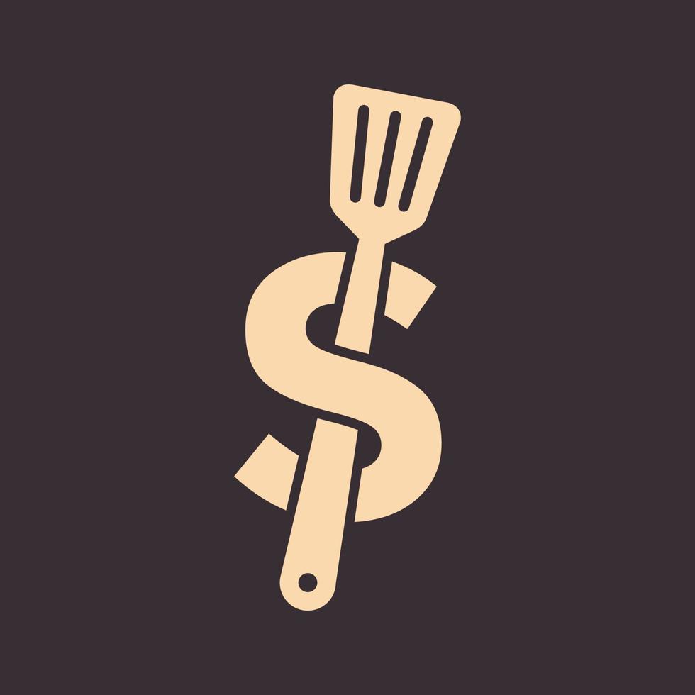 spachtel küche mit buchstaben s logo symbol symbol vektorgrafik design vektor