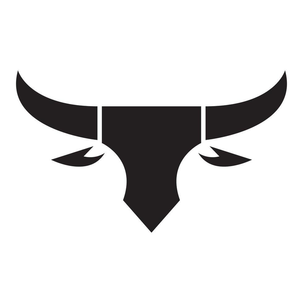 svart ansikte modern ko eller buffel logotyp design vektor grafisk symbol ikon tecken illustration kreativ idé