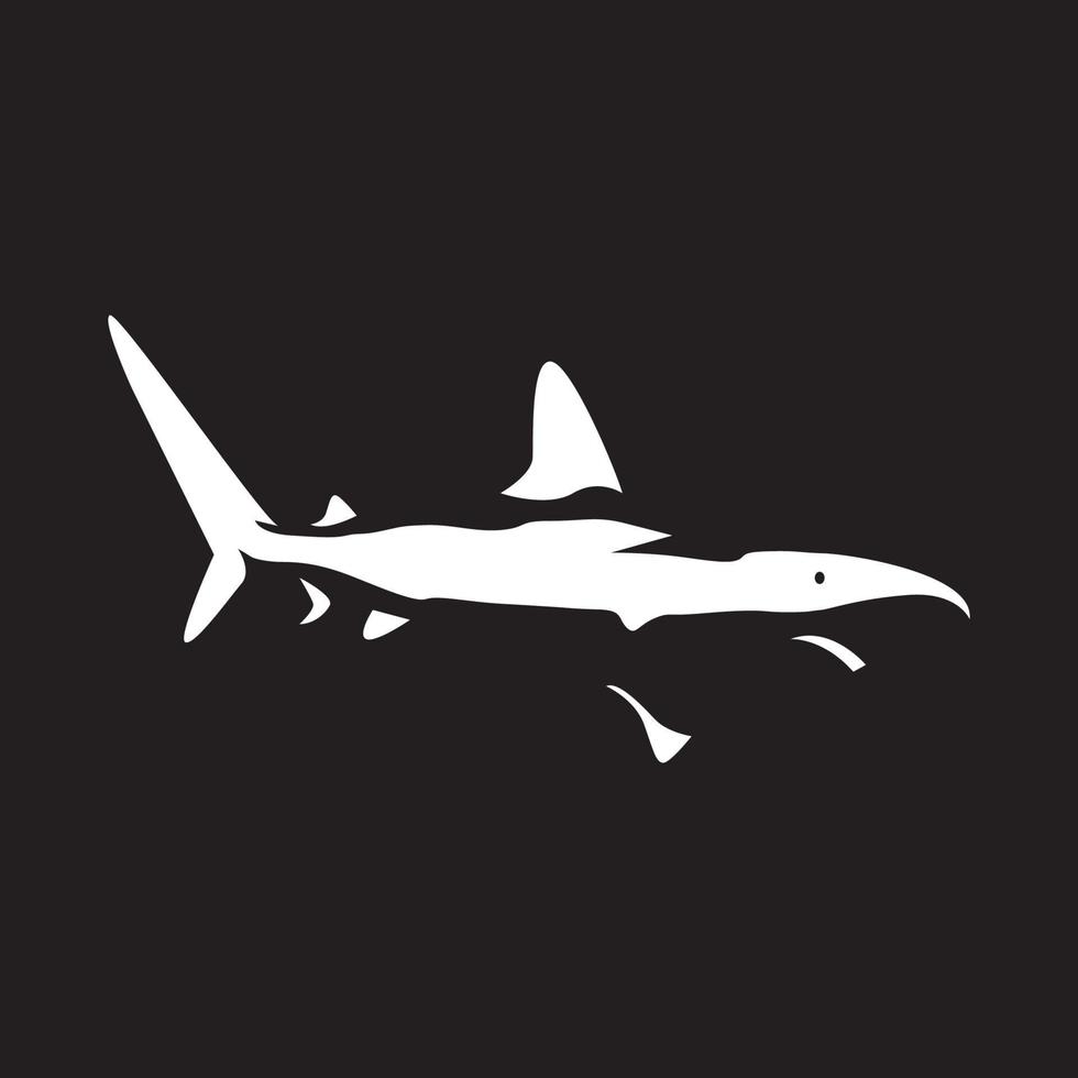 isolierter weißer hai auf dunklem logo design vektorgrafik symbol symbol illustration kreative idee vektor
