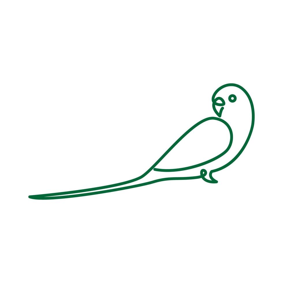 durchgehende Linie Vogel Sittich Logo Symbol Symbol Vektorgrafik Design Illustration Idee kreativ vektor