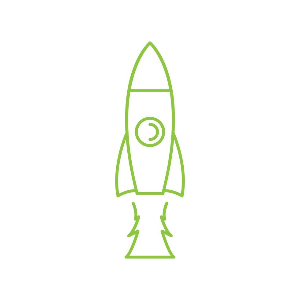 linje grön raket lansering logotyp design vektor grafisk symbol ikon tecken illustration kreativ idé
