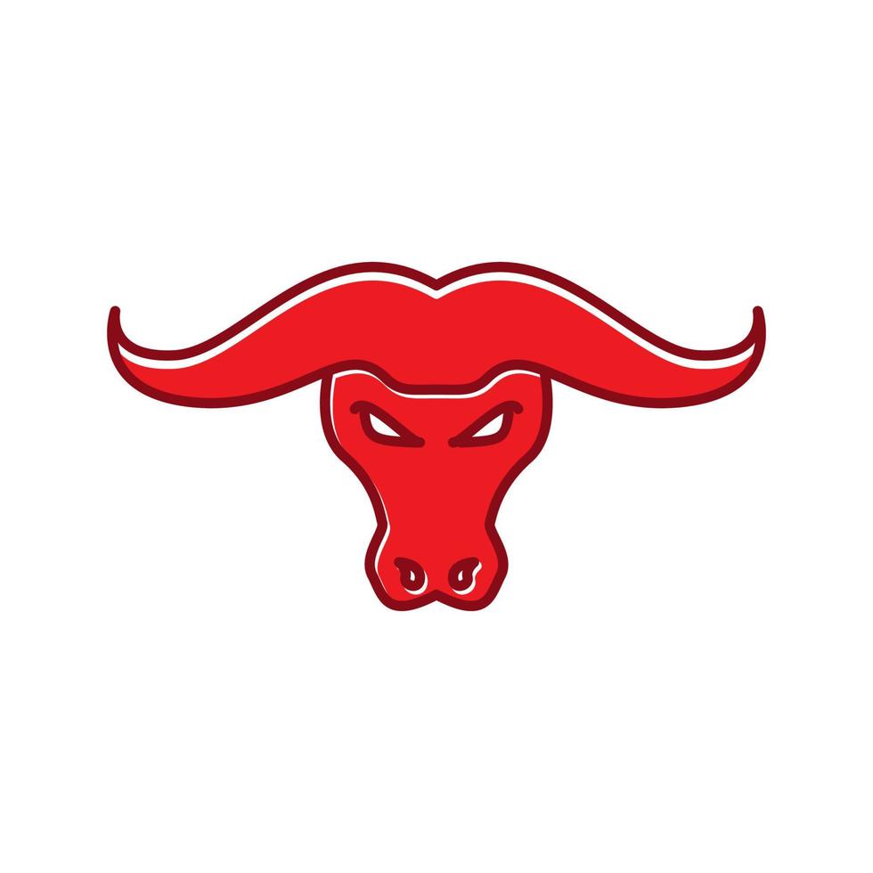 tierische rote Büffel abstrakte Linie moderne Logo-Vektor-Icon-Design-Illustration vektor