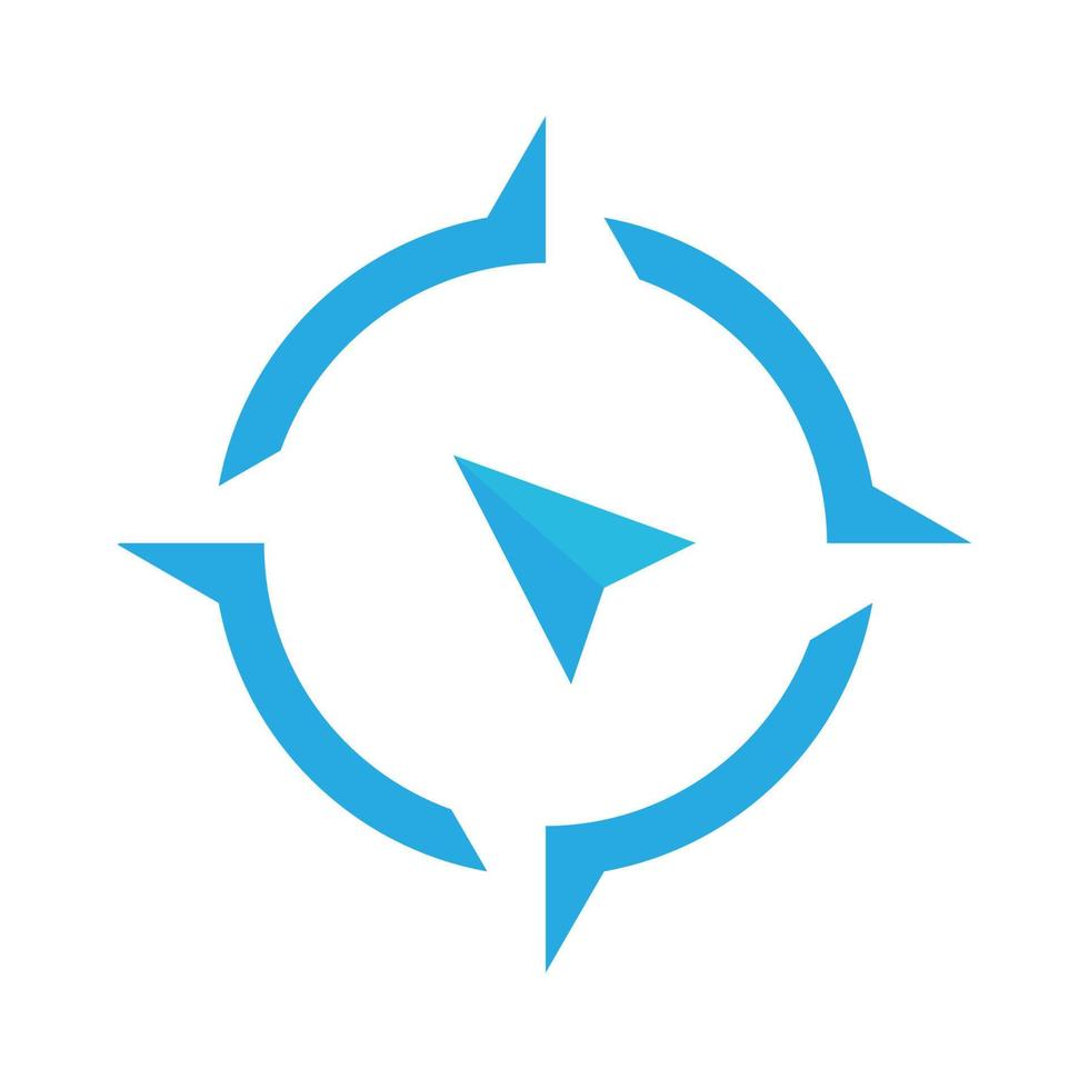 modern blå kompass med pillogotyp design vektor grafisk symbol ikon tecken illustration kreativ idé