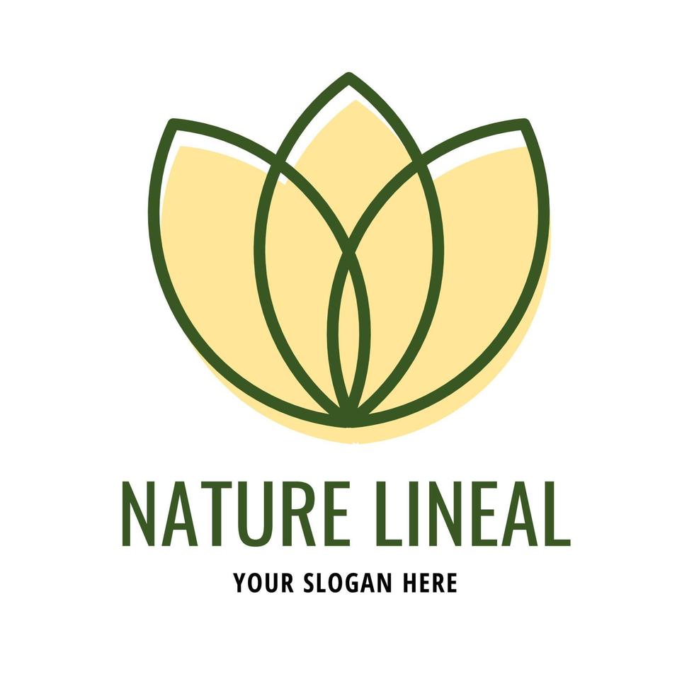 enkel natur löv abstrakt logotyp. linjär färgstil vektor