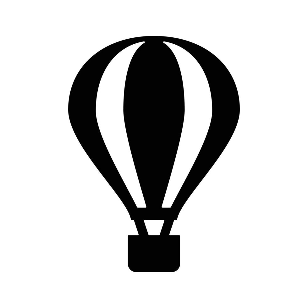 Heißluftballon-Symbol-Illustration. festes Symbol vektor
