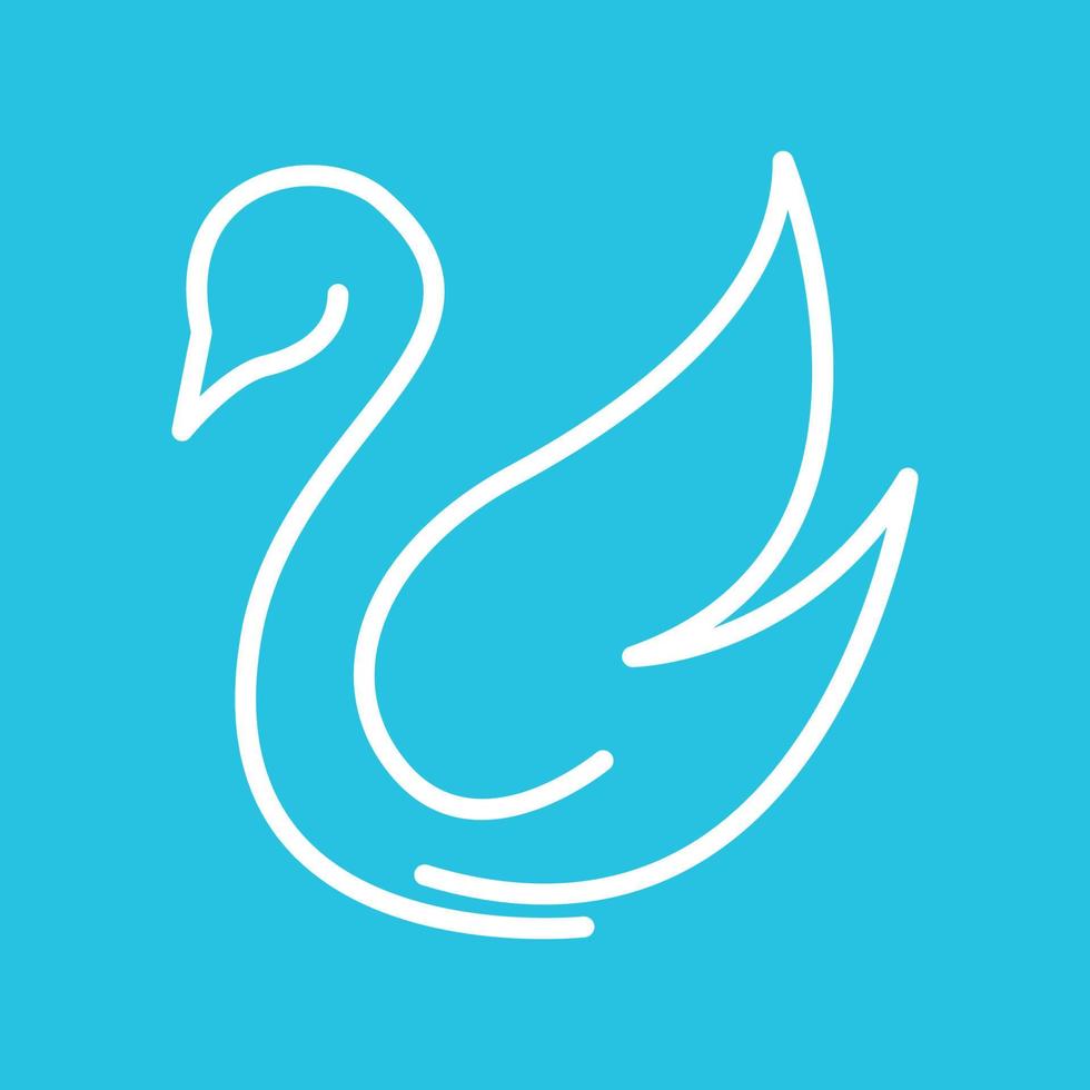 kontinuierliche linie vogel schwan oder gans logo design vektorgrafik symbol symbol zeichen illustration kreative idee vektor
