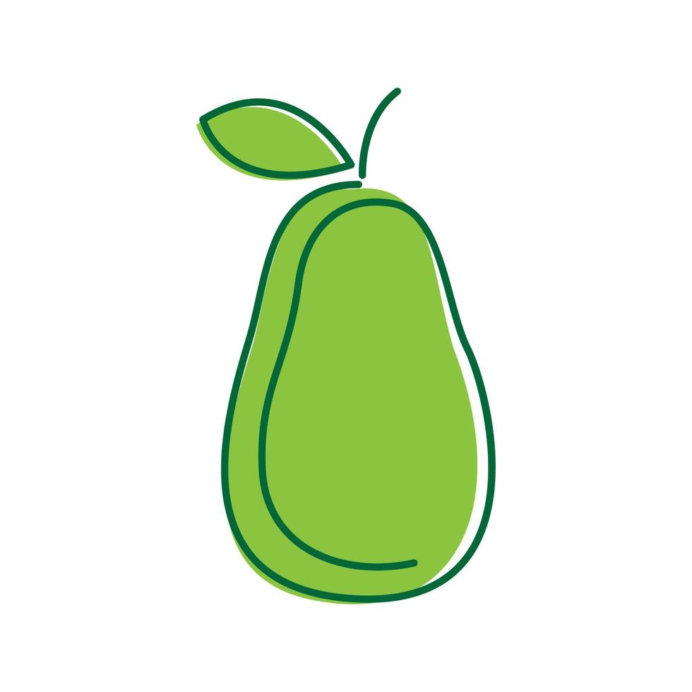 kontinuierliche linie obst frisch avocado grün logo design vektorgrafik symbol symbol zeichen illustration kreative idee vektor