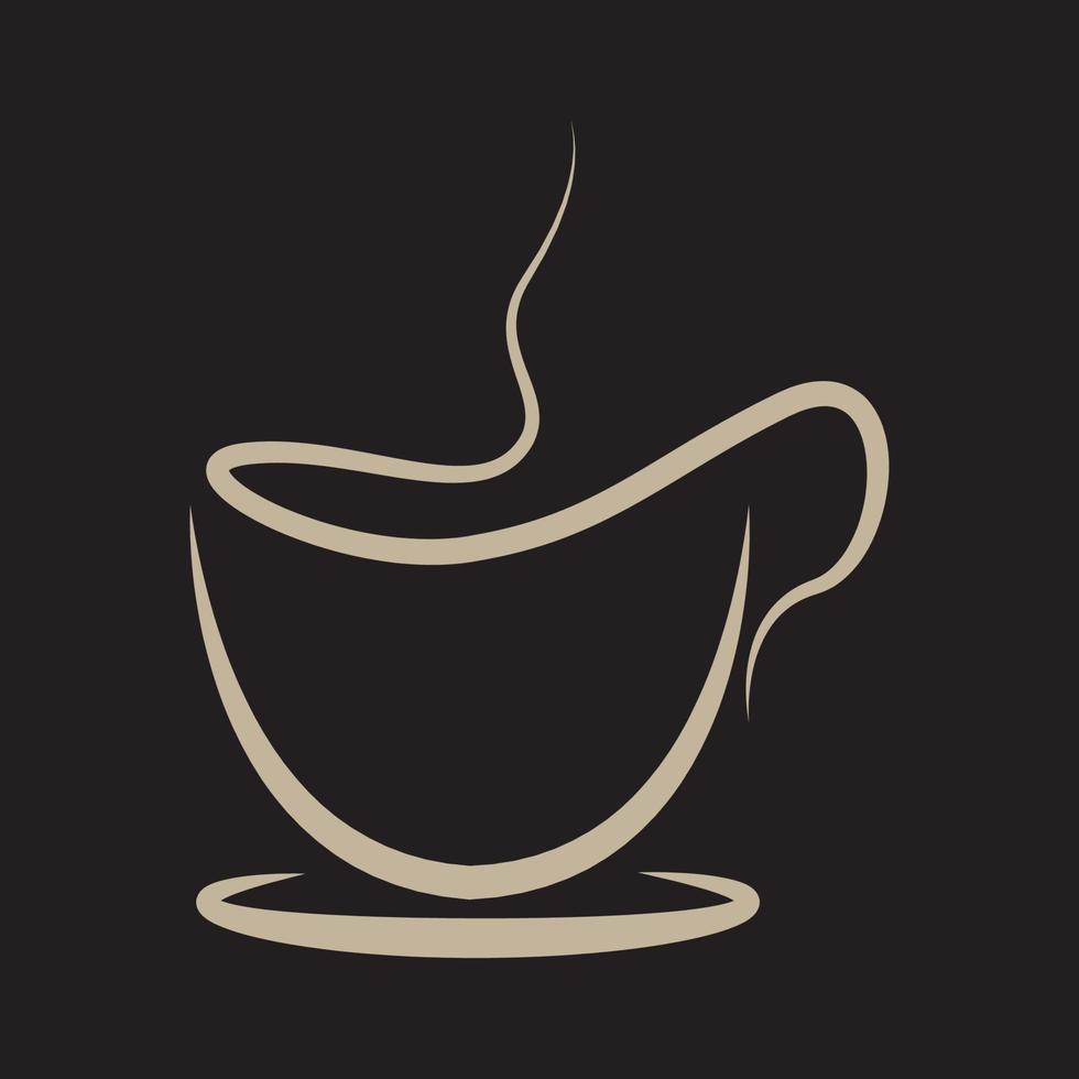linie kunst kaffeetasse logo design vektorgrafik symbol symbol zeichen illustration kreative idee vektor