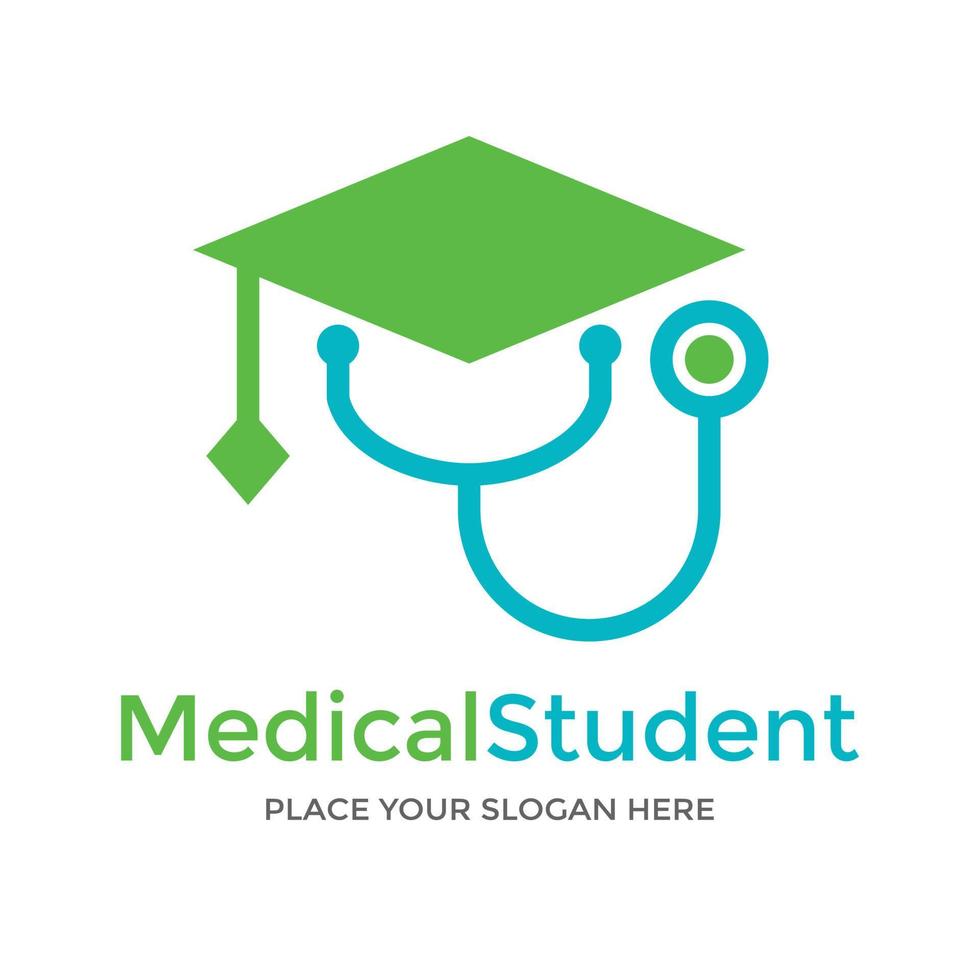 medicinsk student vektor logotyp template.this design använda hatt symbol. lämplig för utbildning.