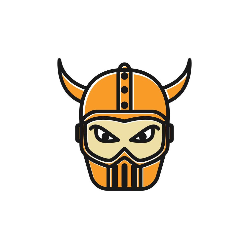 bunter Helm mit Hornlinie Logo Symbol Symbol Vektorgrafik Design Illustration vektor