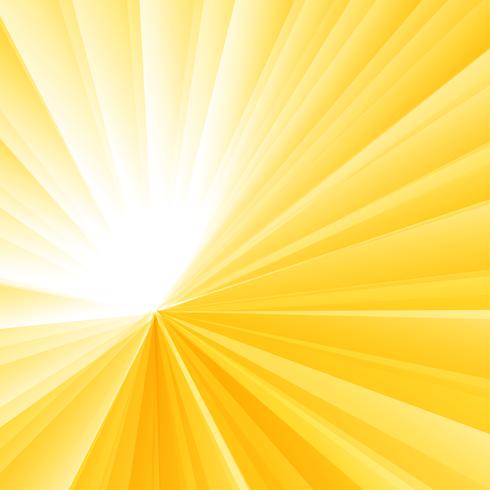 Abstraktes Licht brach gelben Radialsteigungshintergrund aus. Sunburst Strahlen Muster. vektor