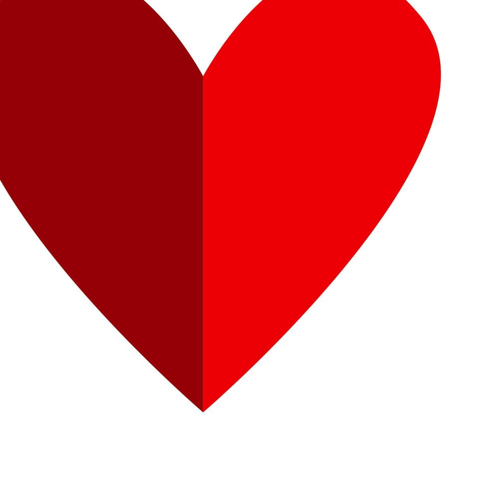 rött hjärta illustration i platt stil vektor