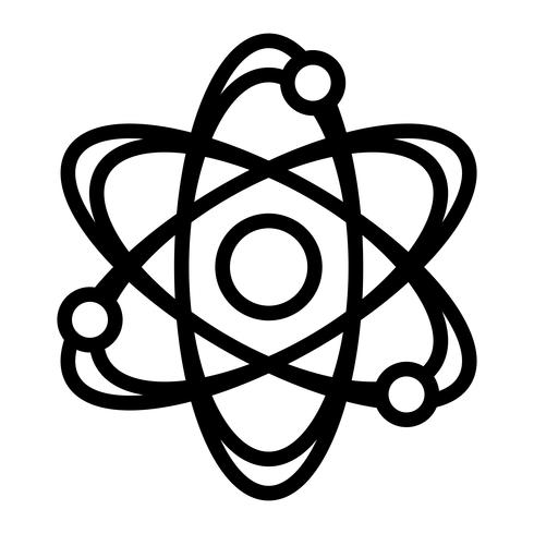 Dynamische Atom-Molekül-Wissenschafts-Symbolvektorikone vektor