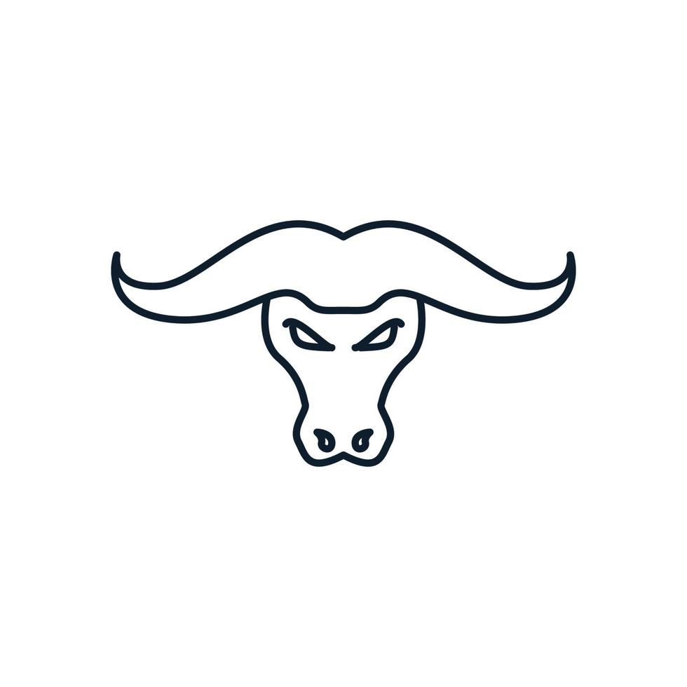 Tierbüffel oder Kuhlinie moderne Logovektorikonen-Designillustration vektor