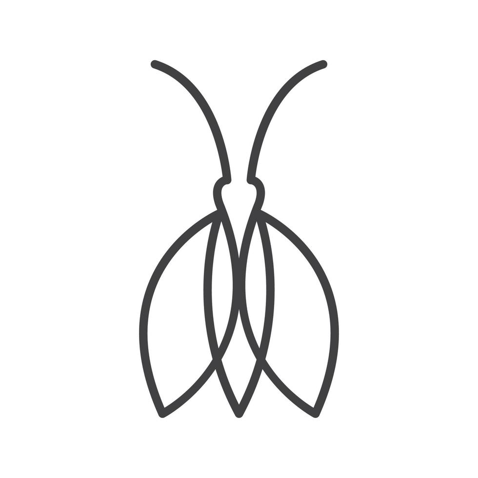 linje enkel eldfluga insekt logotyp symbol ikon vektor grafisk design illustration idé kreativa