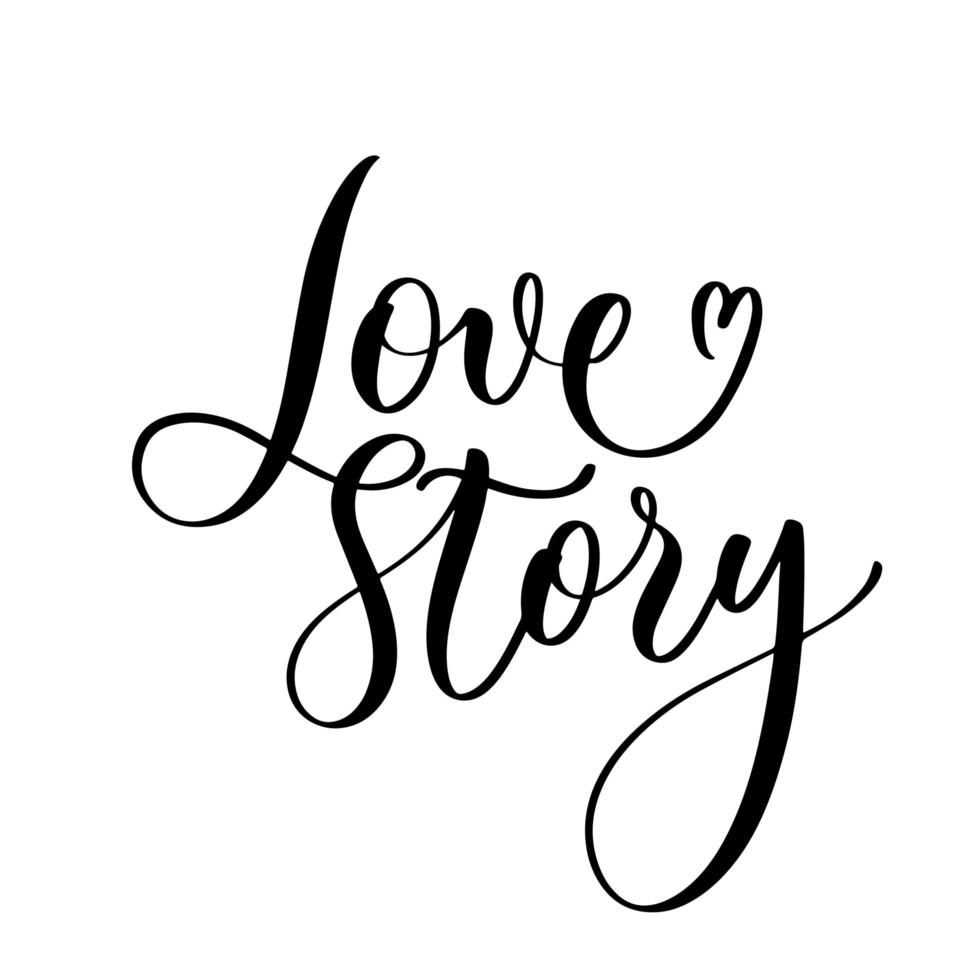 kärlekshistoria. handbokstäver inspirerande citat för t-shirt, väska, affisch, inbjudan, kort, telefonfodral, kudde. vektor