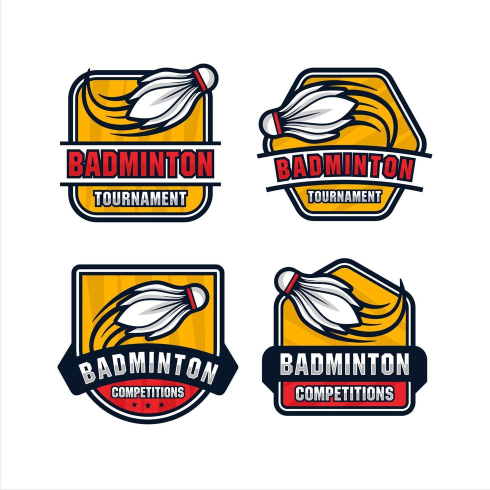badminton design premium logotyp samling vektor