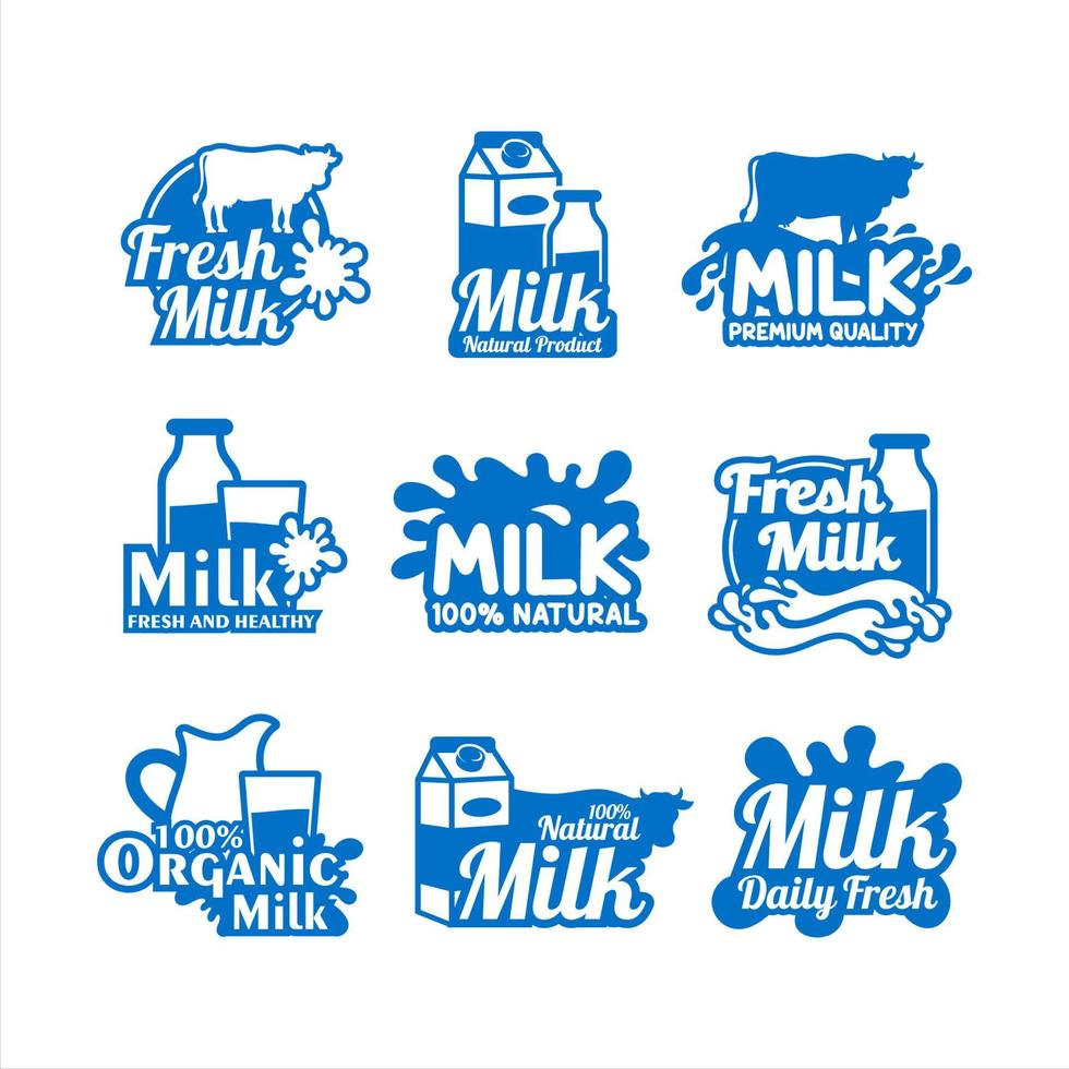 Milk Design Premium-Logo-Kollektion vektor