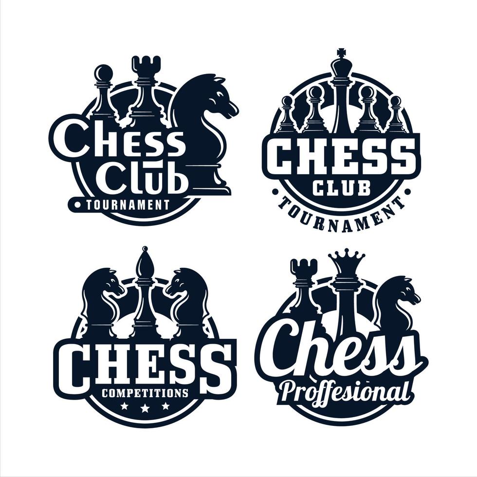 schackklubb design premium logotyp samling vektor