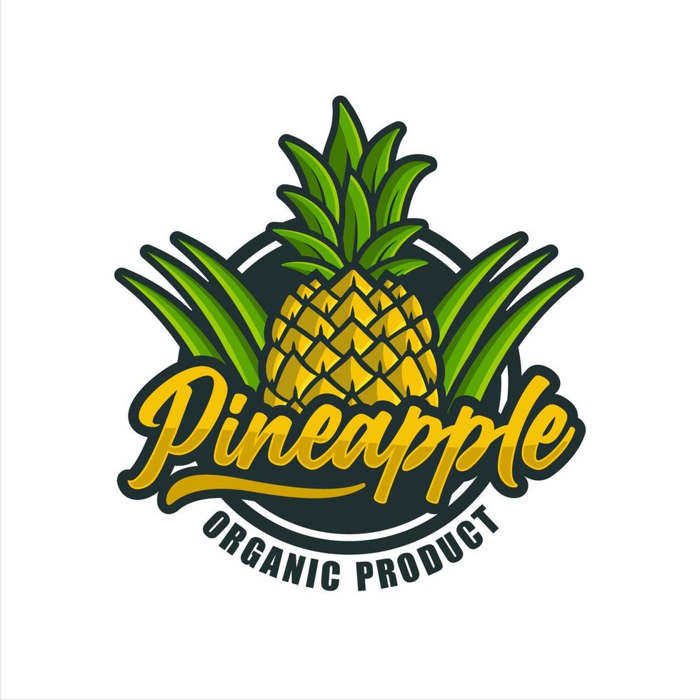 ananas ekologisk produktdesign premium logotyp vektor