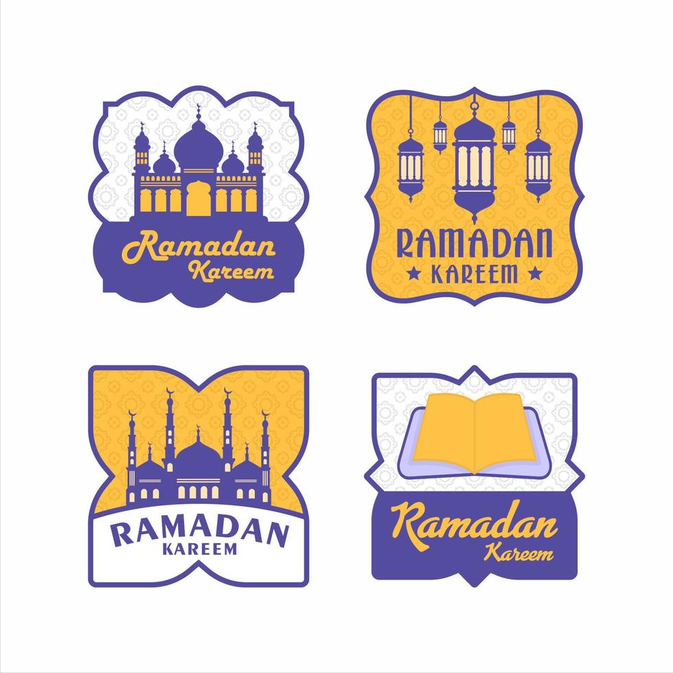 Ramadan Kareem Abzeichen Vektor Design Premium