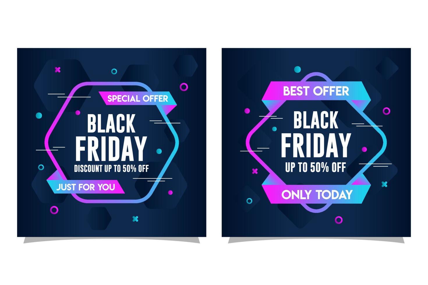sociala medier försäljning banner svart fredag gradient färgglad design samling vektor