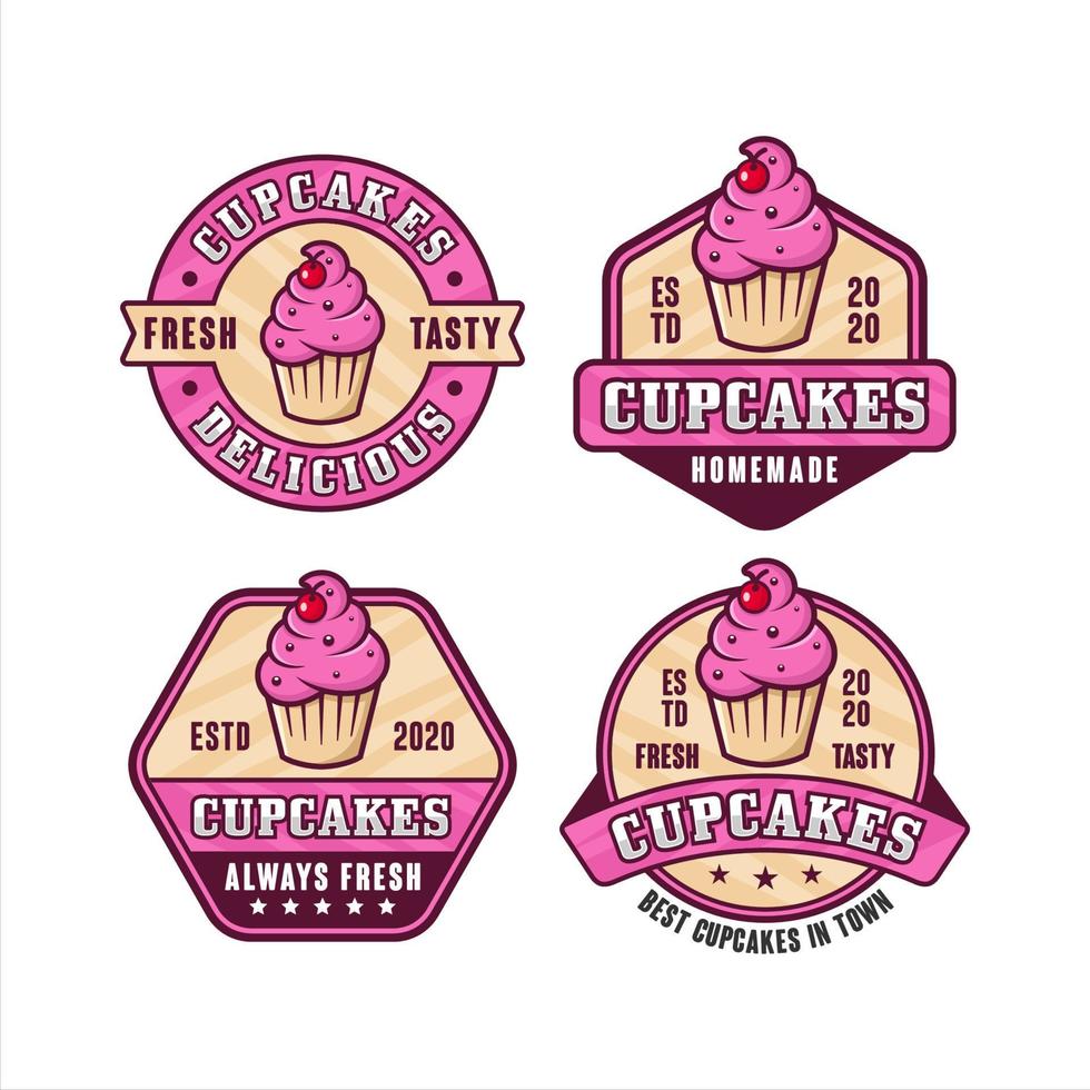 cupcakes design premium logotyp kollektion-2 vektor