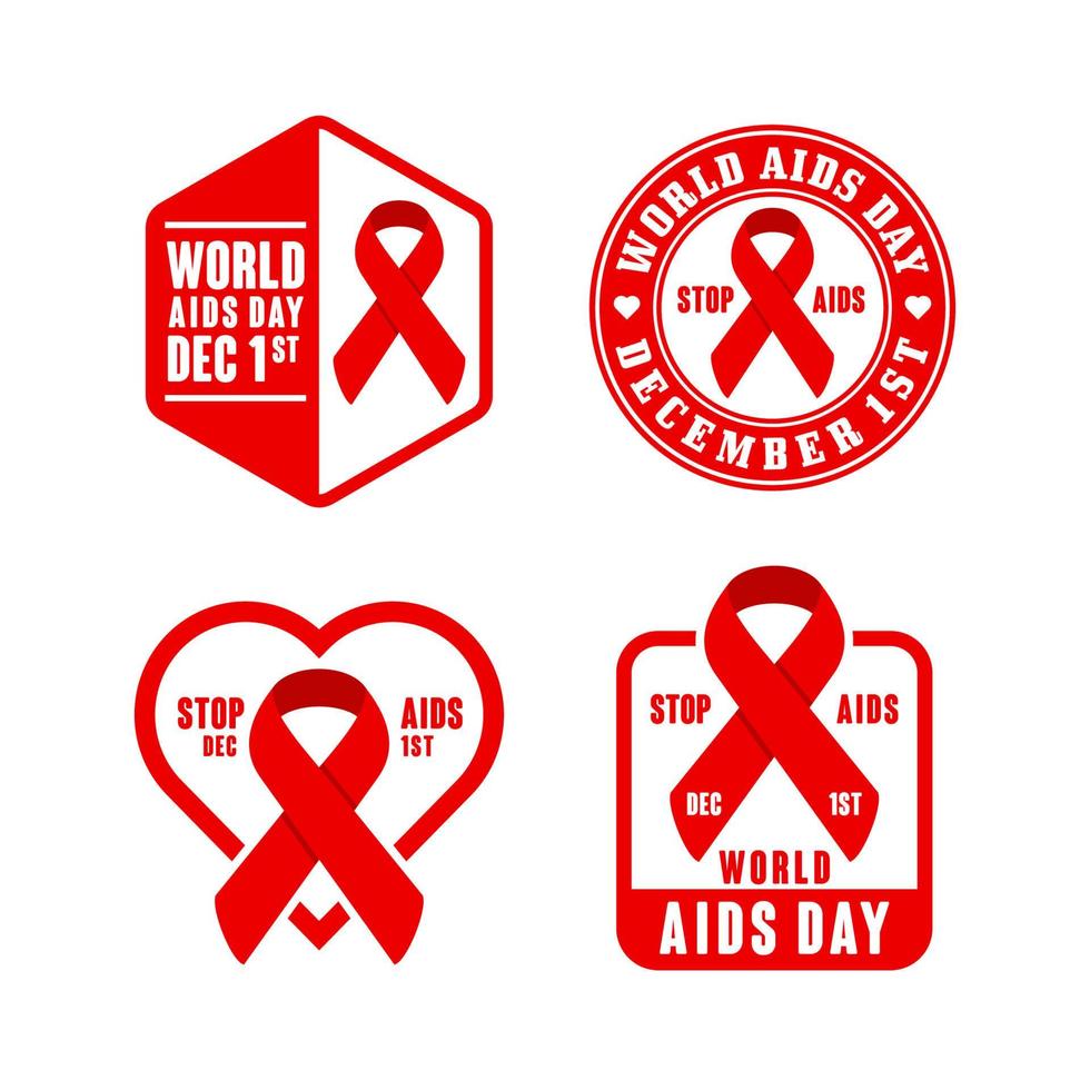 World Aids Day märket premium designkollektion vektor