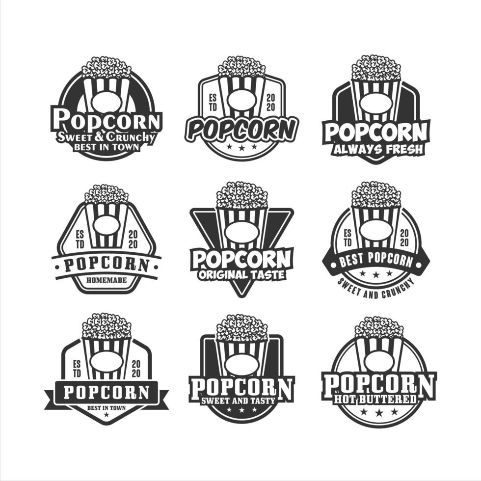 popcorn design vektor logotyp samling