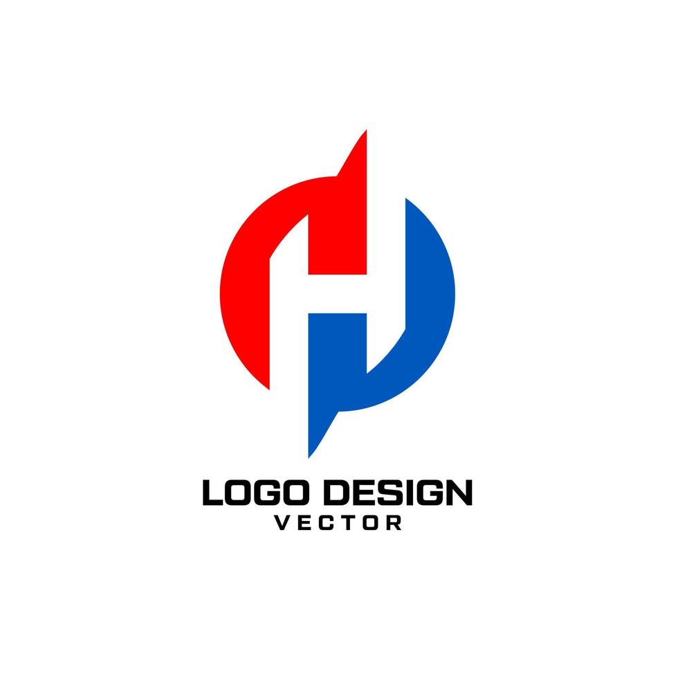 abstrakt h bokstav logotyp design vektor