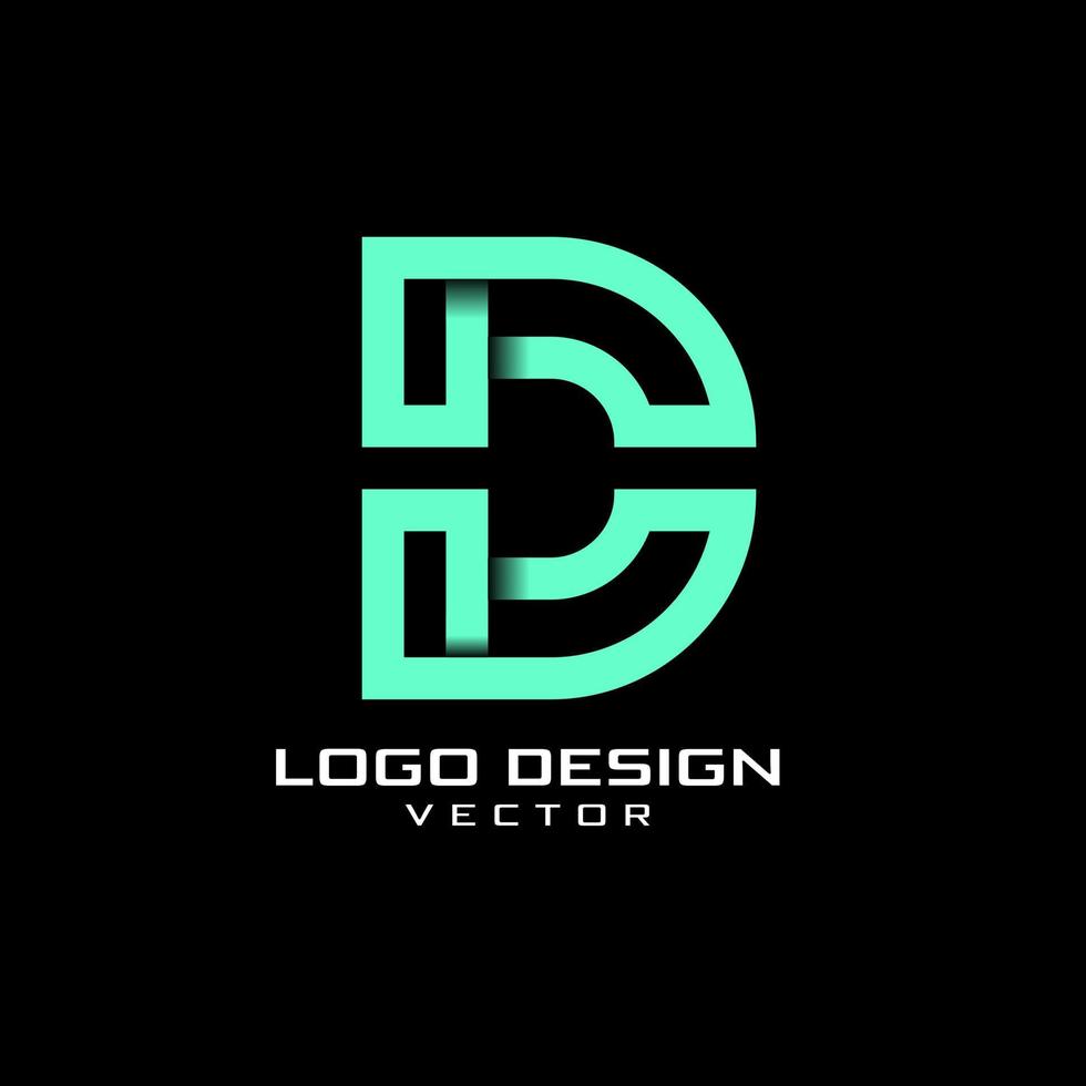 d bokstav alfabetet logotyp design vektor