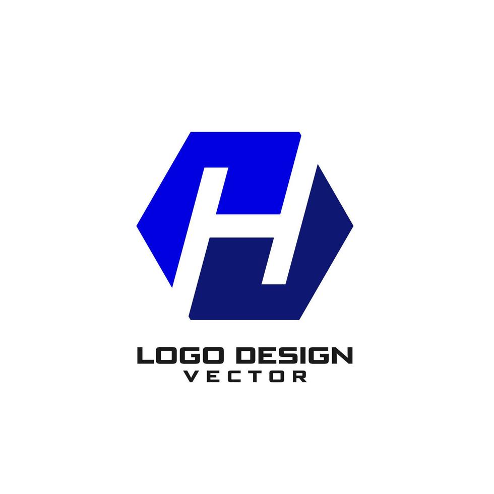 bokstaven h företagslogotyp design vektor