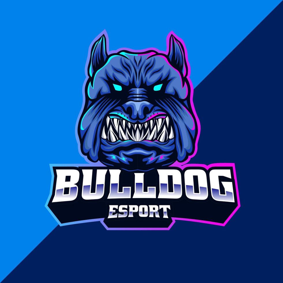 Bulldoggen-Maskottchen-Logo-Design vektor